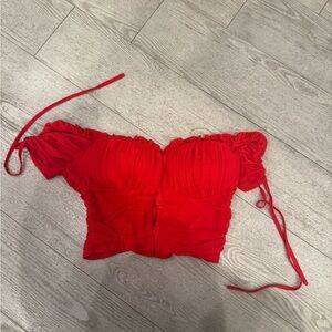 Red Off-Shoulder Women's Top